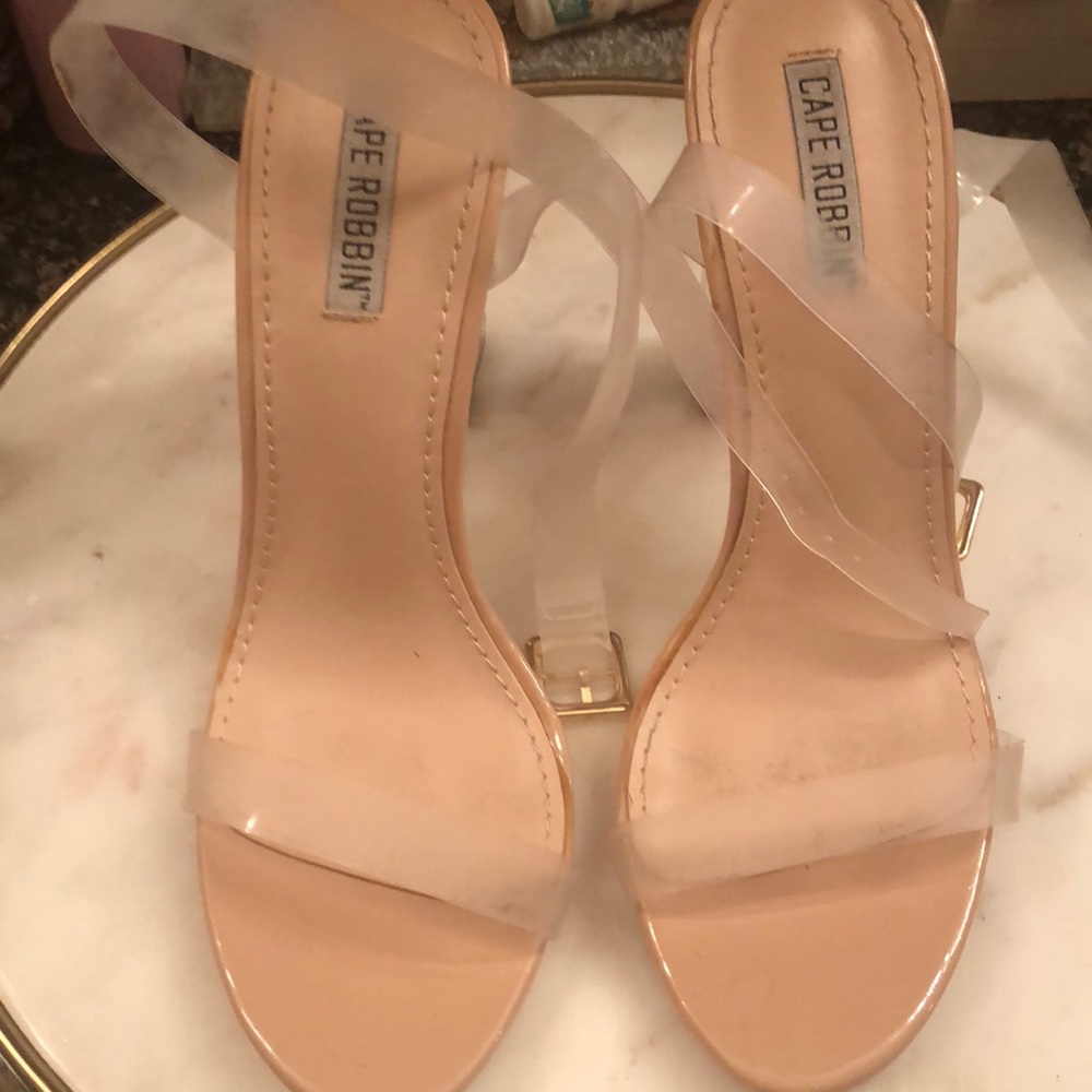 Clear sandal heels